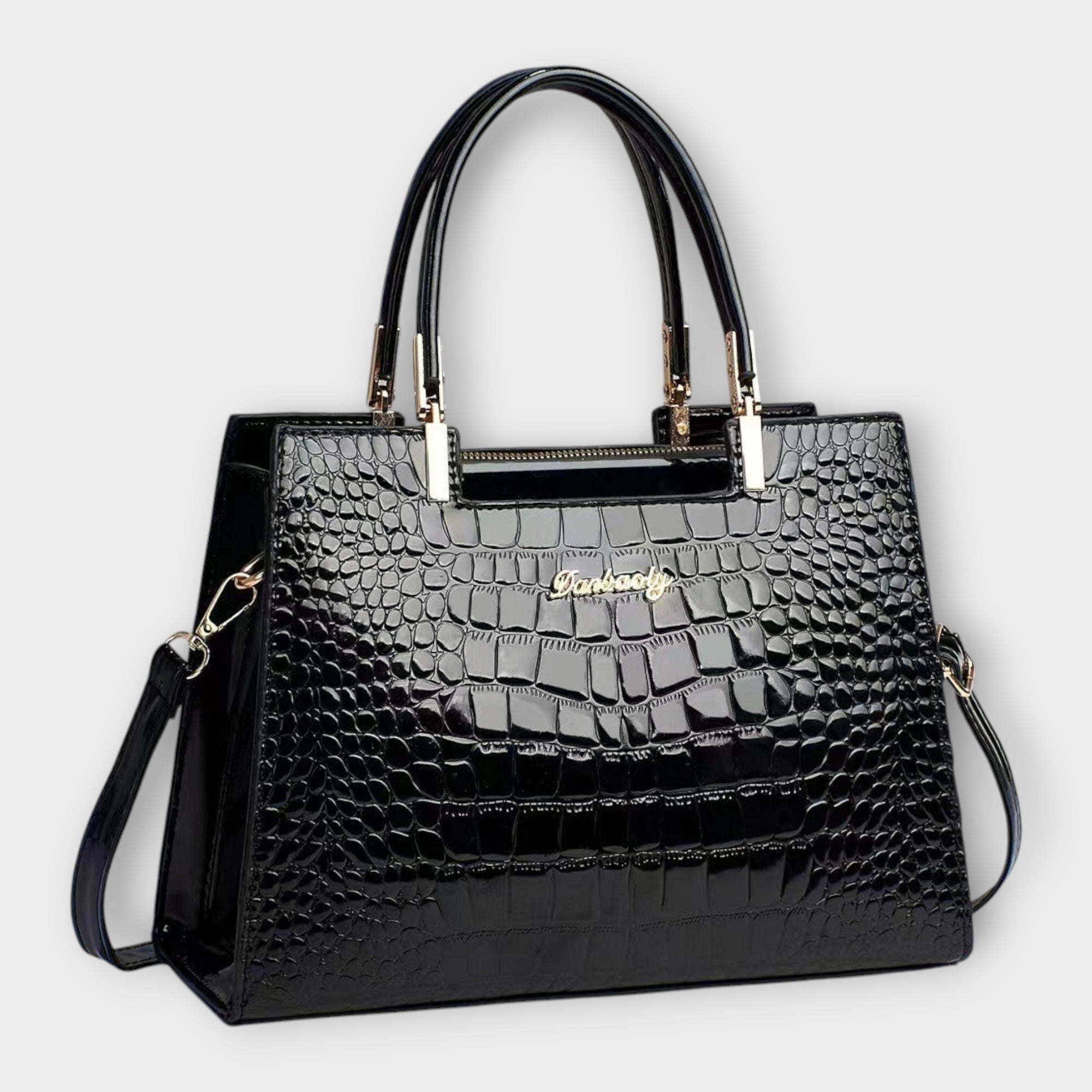 Agnes – Crocodile bag – Black