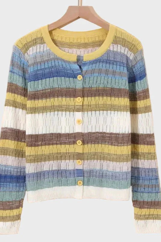 Agnes – Knitted Cardigan – Yellow / One Size