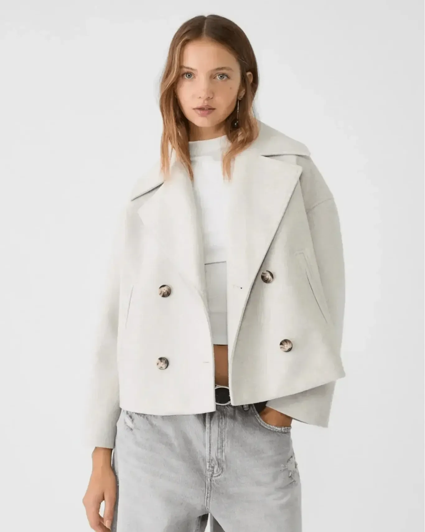 Alberte – Double-breasted jacket – Beige / XS