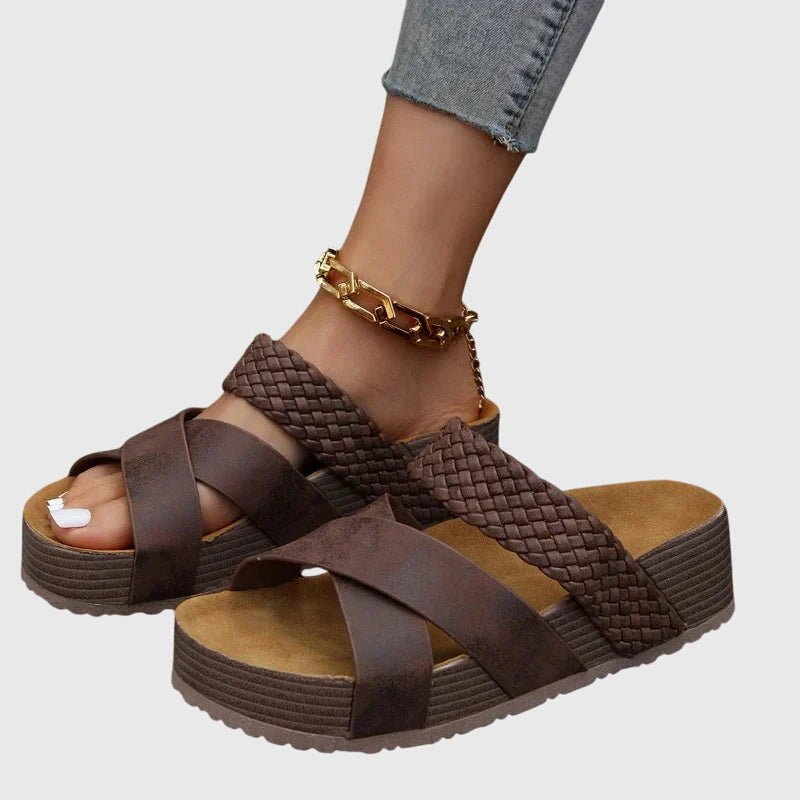 Albertha – Supportive Sandals – Brown / 35