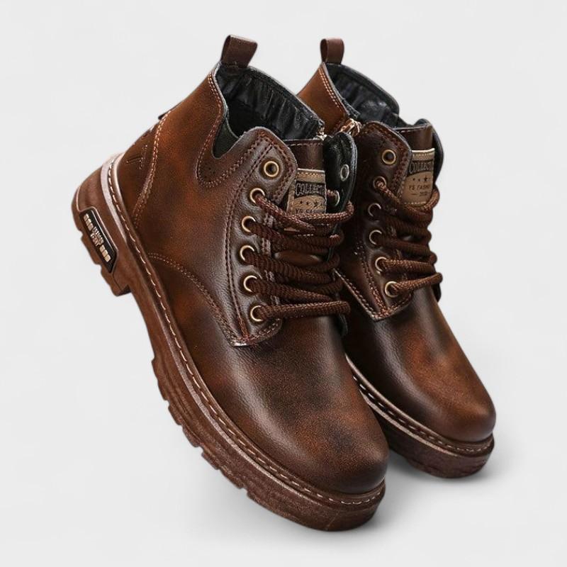 Alex – Vintage Lace Up Boots – Dark Brown / 38