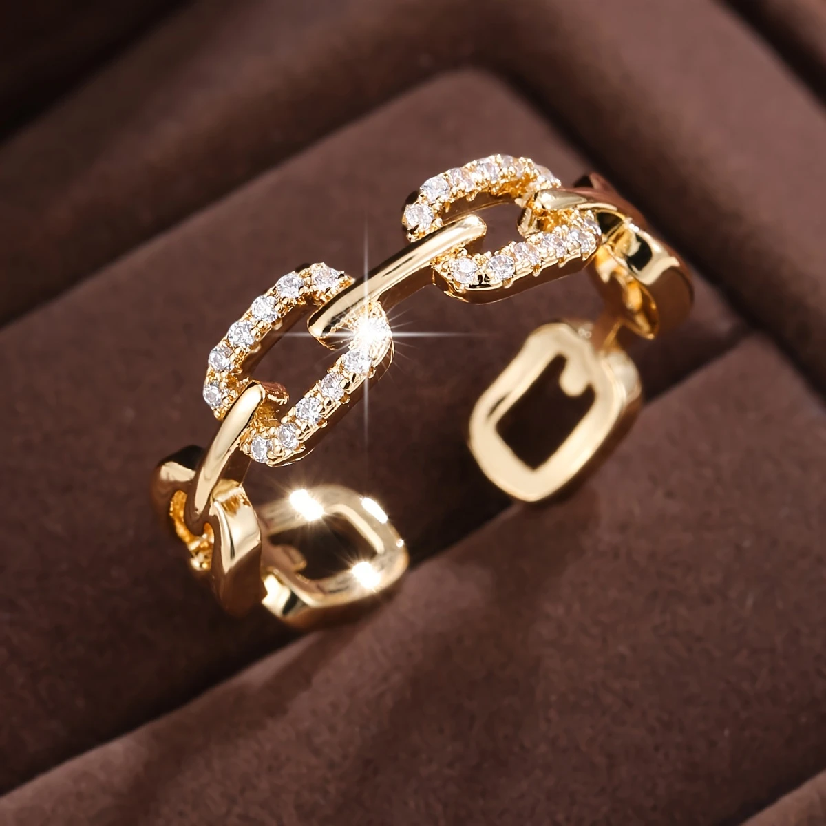 Anello Oro “Catena Radiante” – One Size (Adjustable)