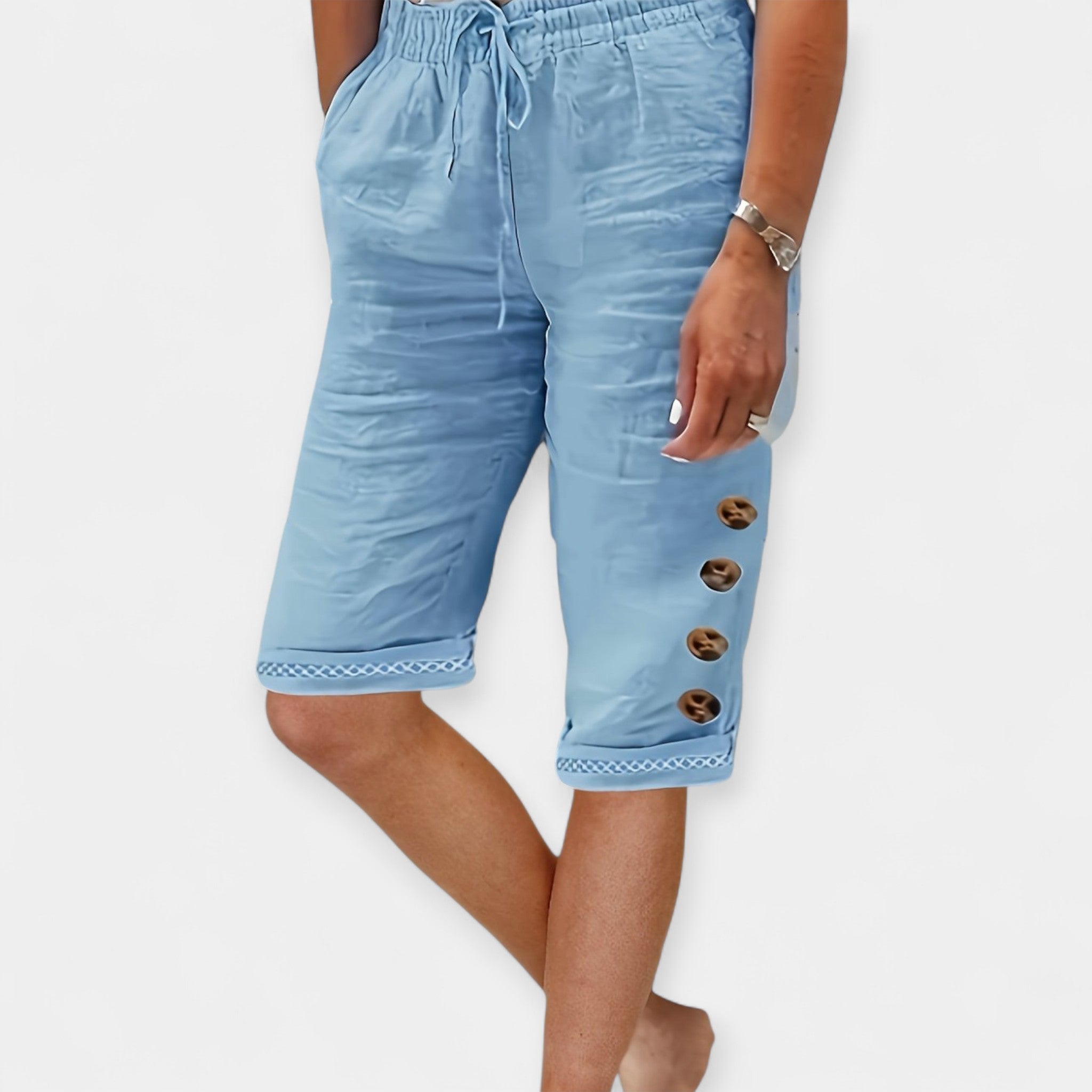Anna – Airy beach shorts – Light Blue / S