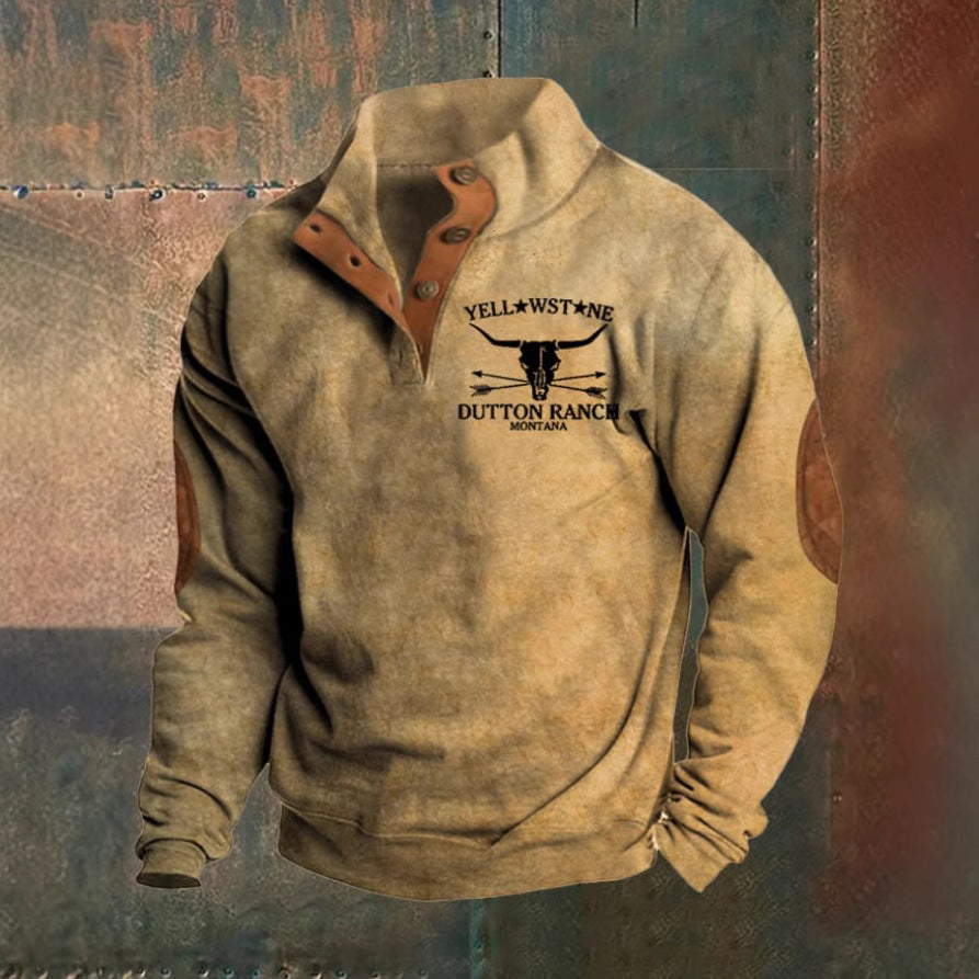 Armand – Exclusive ranch sweatshirt for men – Khaki / S