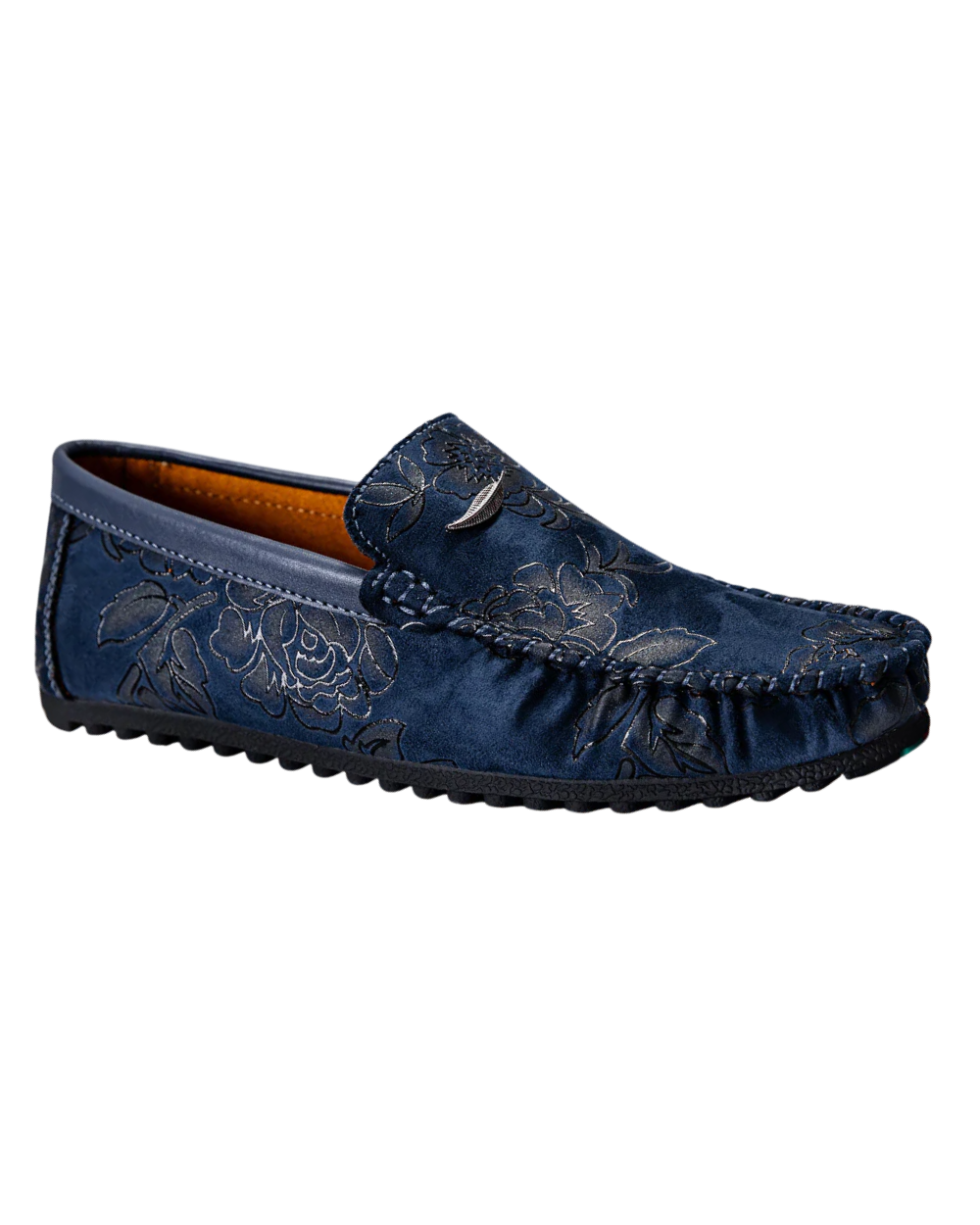 Floral Leather Loafers – Red / 38