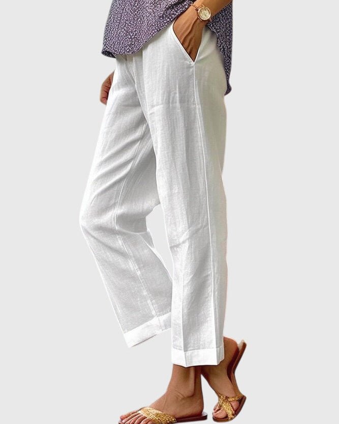 Bodil – Elegant trousers – White / S