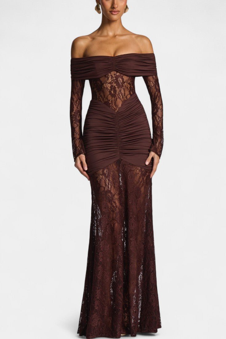 Bruma – Lace dress – Brown / S