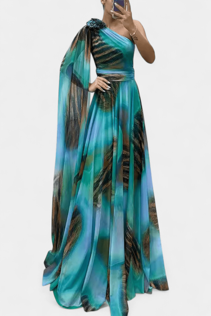 Cedara – Floral dress – Light Blue / S