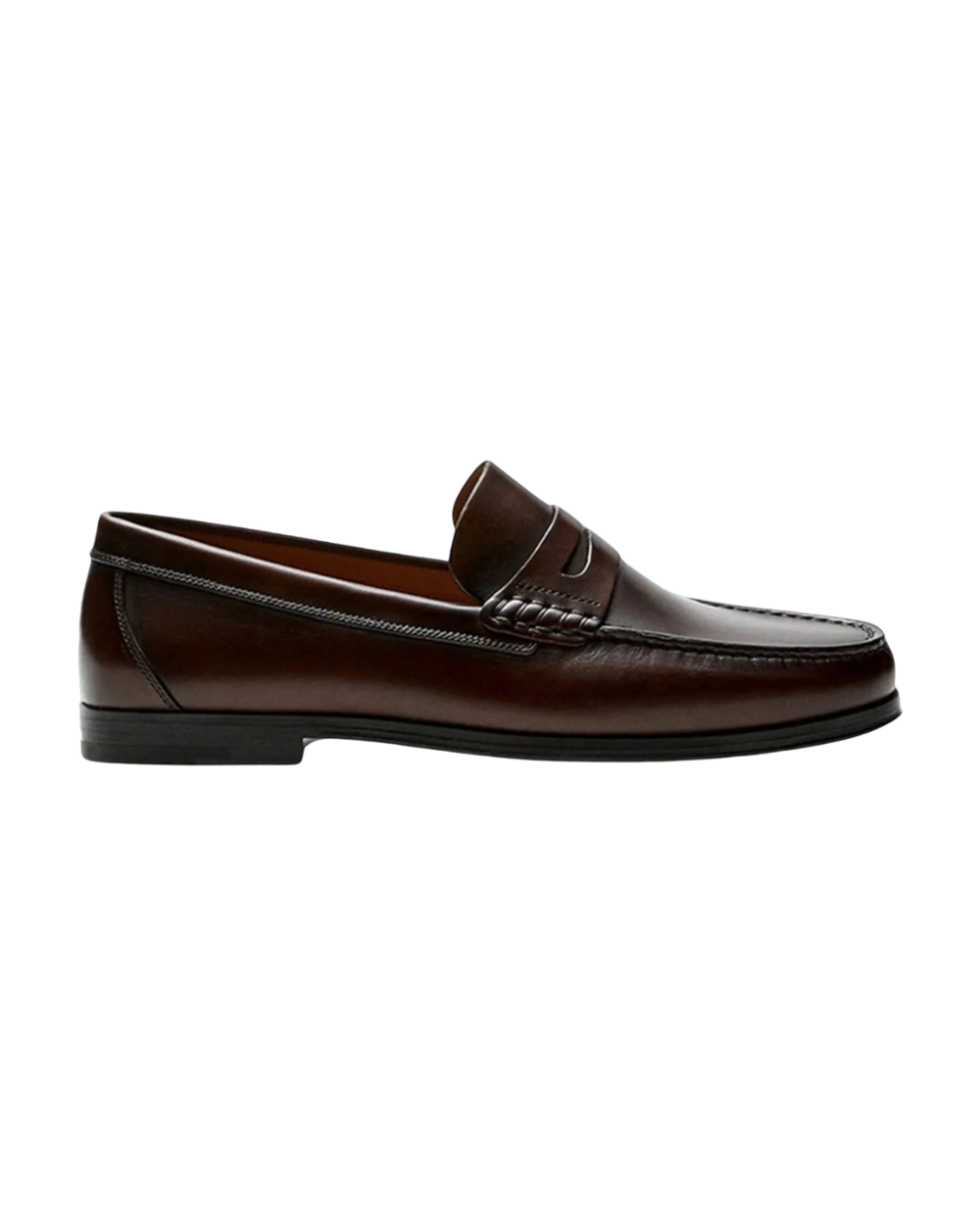 Chic Leather Penny Loafers – Dark Brown / 39