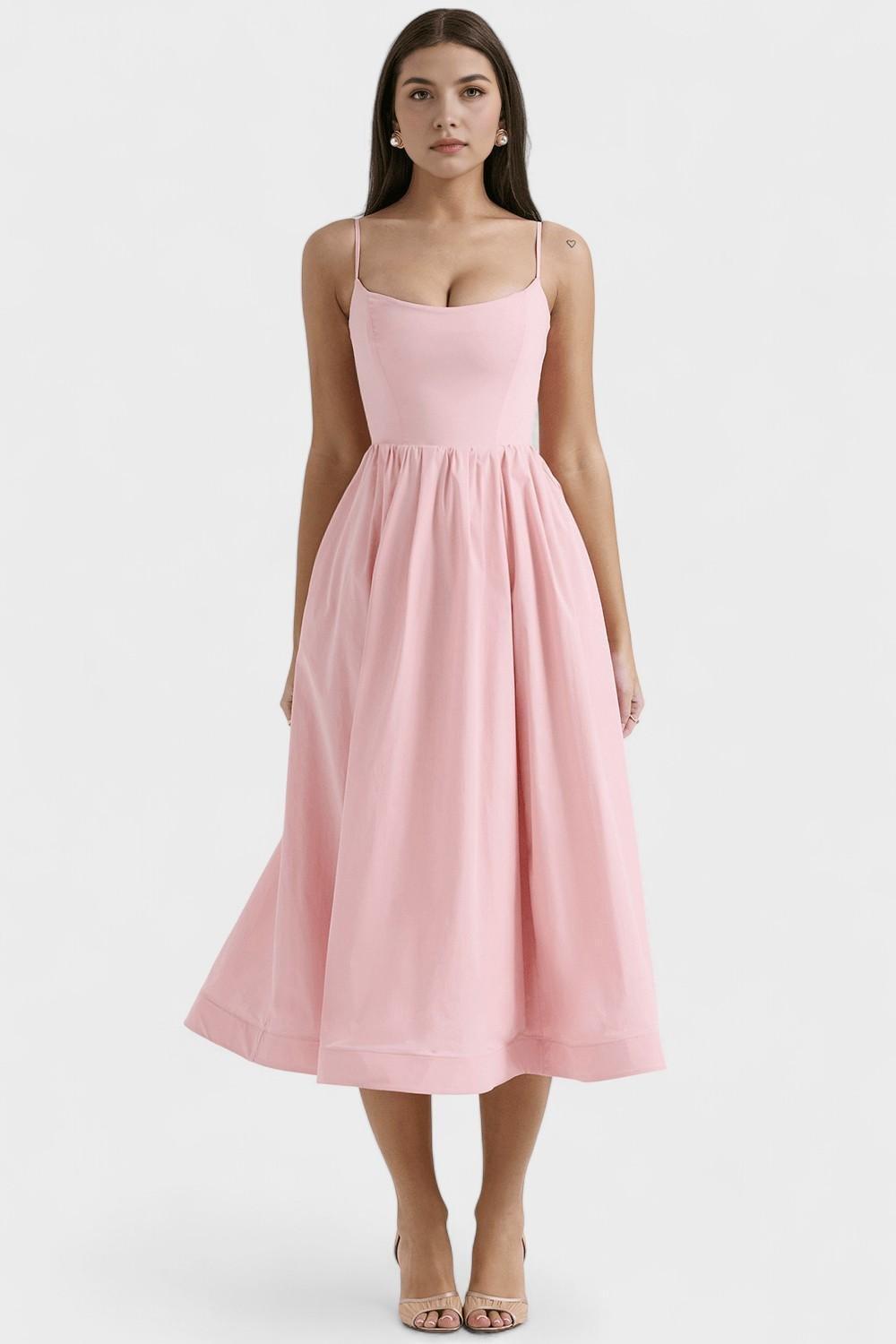 Clara – Midi dress – Pink / XS