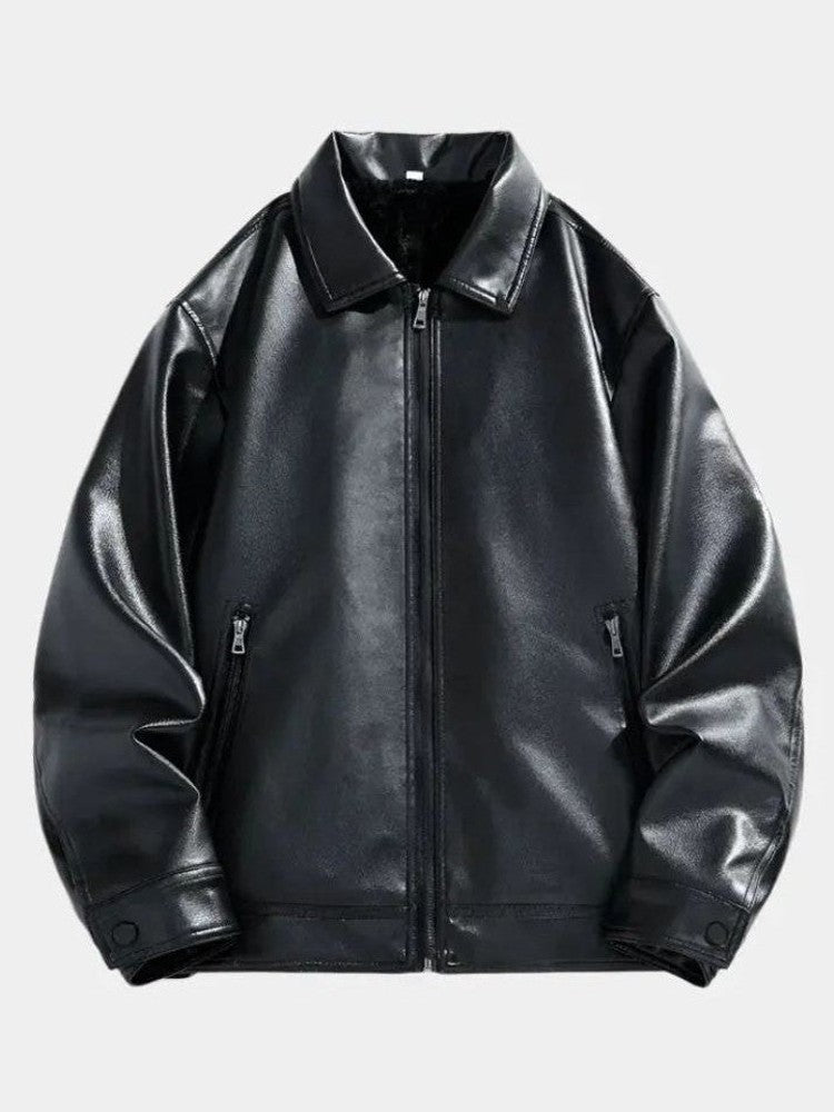 Denver – Leather jacket – Khaki / S