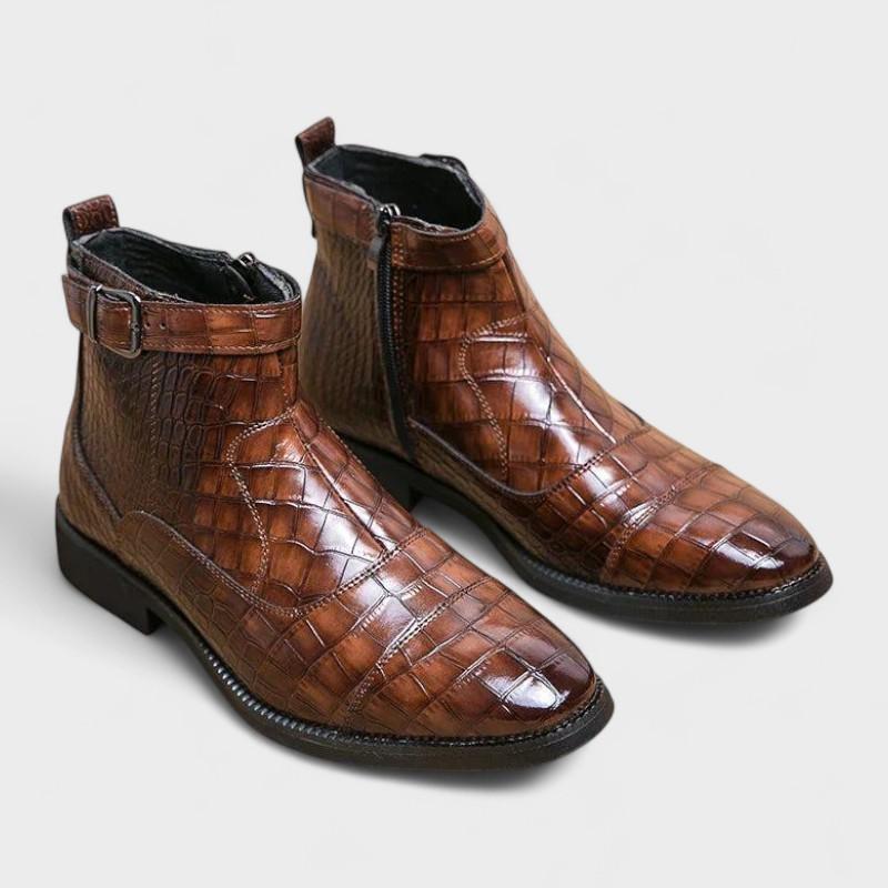 Dylan – Boots with buckle in synthetic leather – Brown / 39