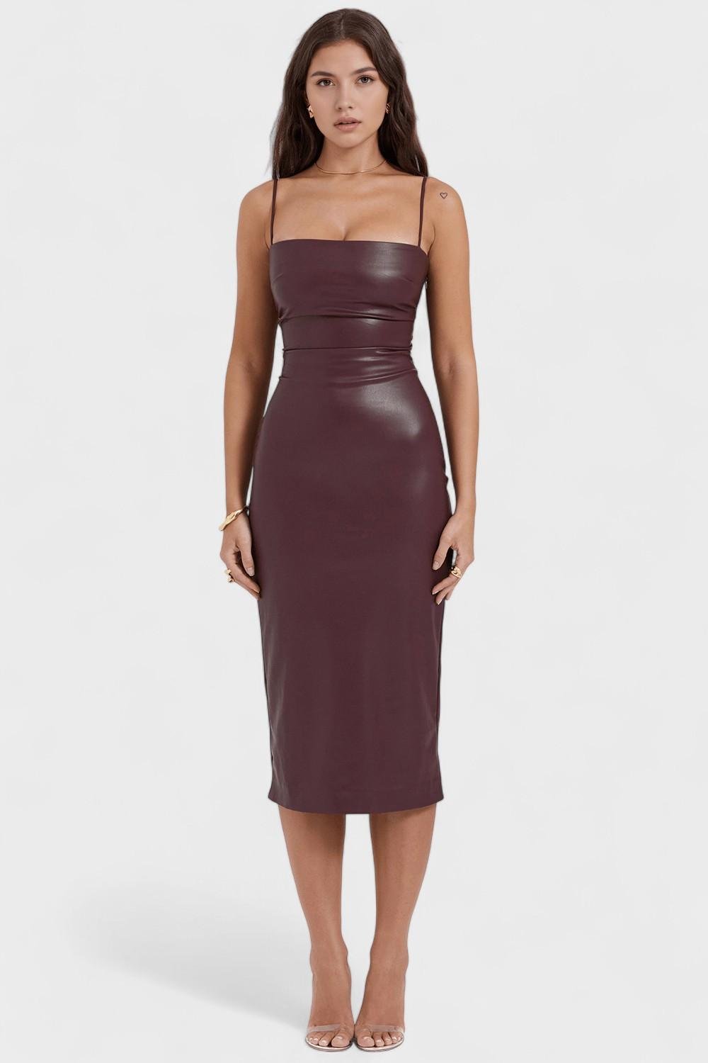 Elena – Midi dress – Wine Red / XS