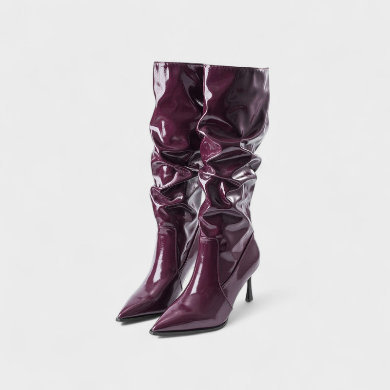 Elina – Leather Boots – Bordeaux / 37