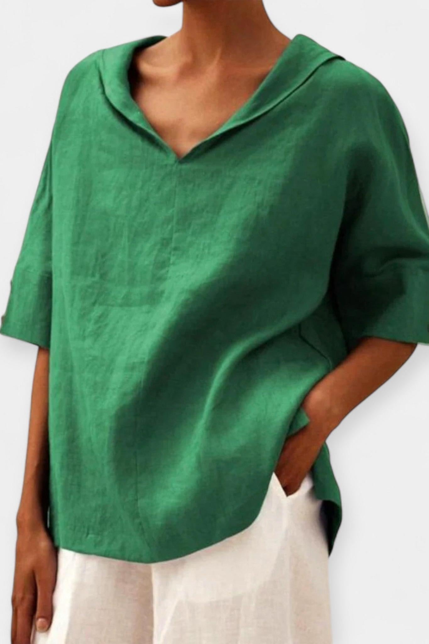 Ellen – Linen shirt – Green / S