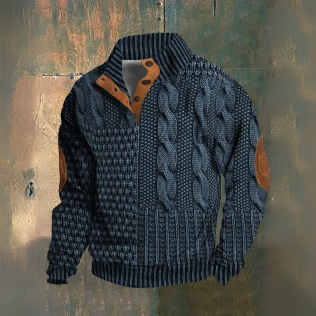 Éloi – Stylish jumper with High Collar – Blue / S