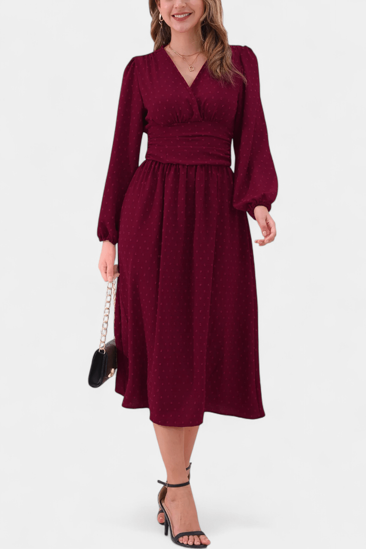 Faela – Midi dress – Bordeaux / S
