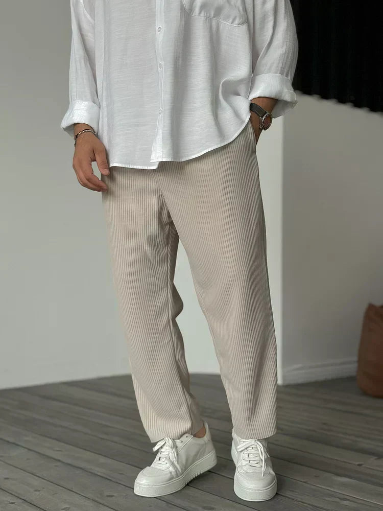 Filippo – Soft luxury trousers – Beige / S