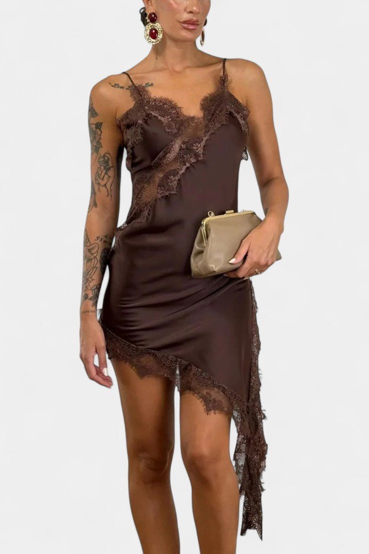 Frida – Elegant dress – Brown / XS