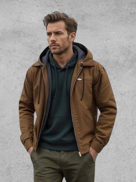 Gaspard – Zip-Up Hoodie – Brown / S