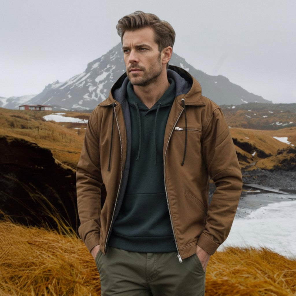 Gaspard – Zip-Up Hoodie – Brown / S