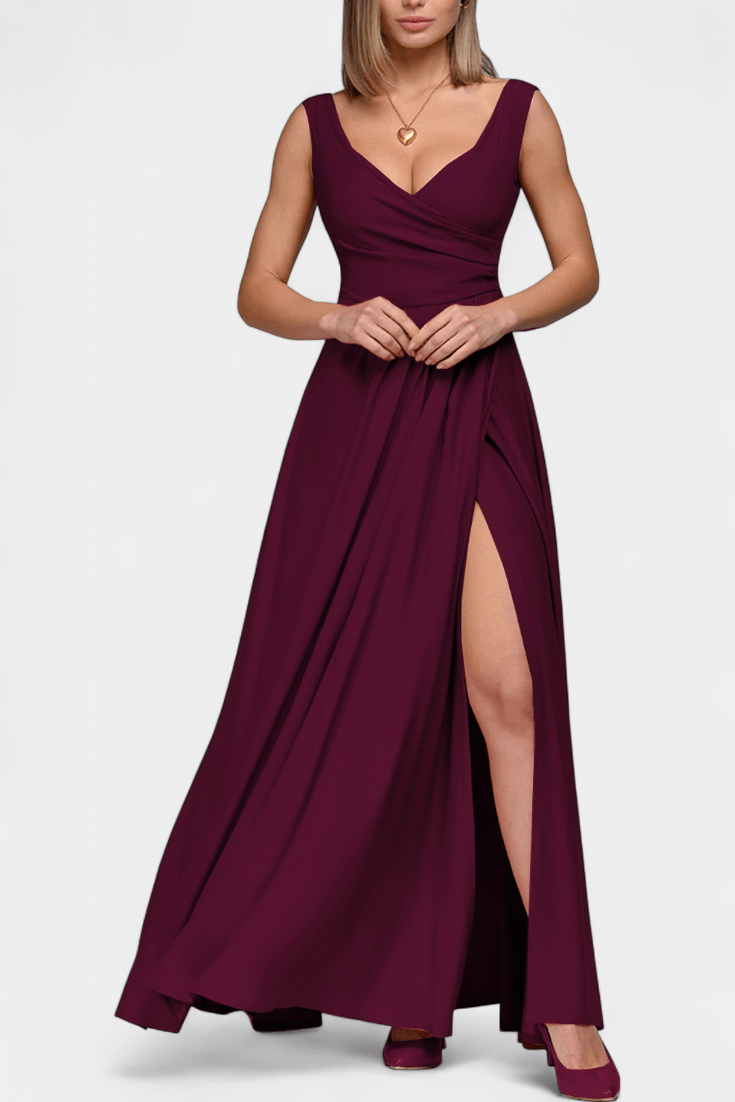 Gry – Draped dress – Bordeaux / S