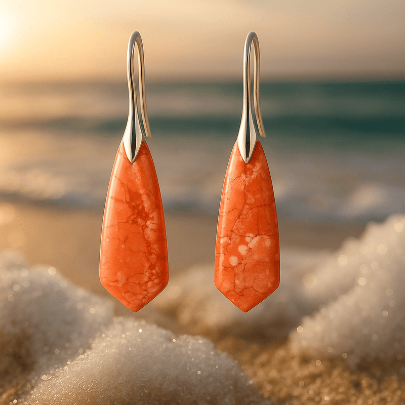 Helene – Coral colored earrings