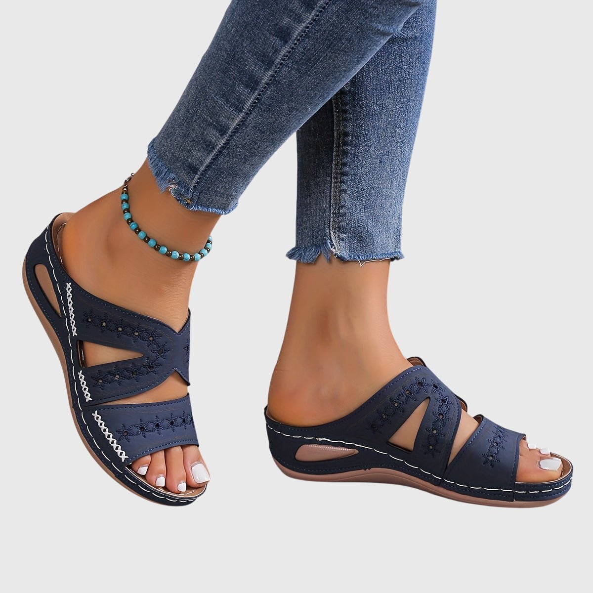 Helene – Supportive Sandals – Blue / 35