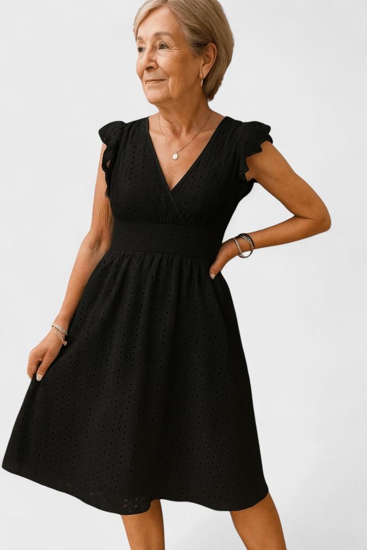 Henriette – Ruched waist dress – White / XS