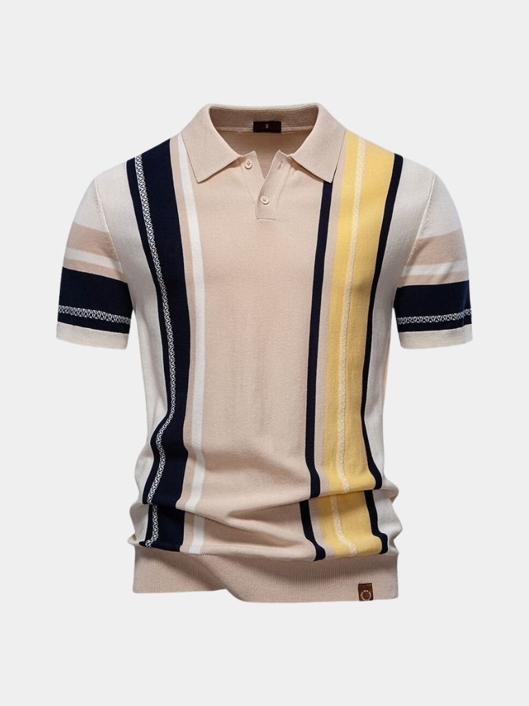 Henrik – Twilight Stripe Polo – Beige / S
