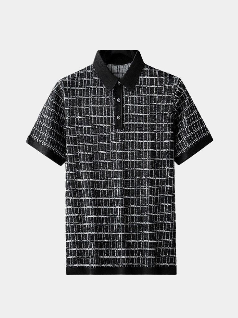 Holger – Classic Black Knit Polo – Black / S