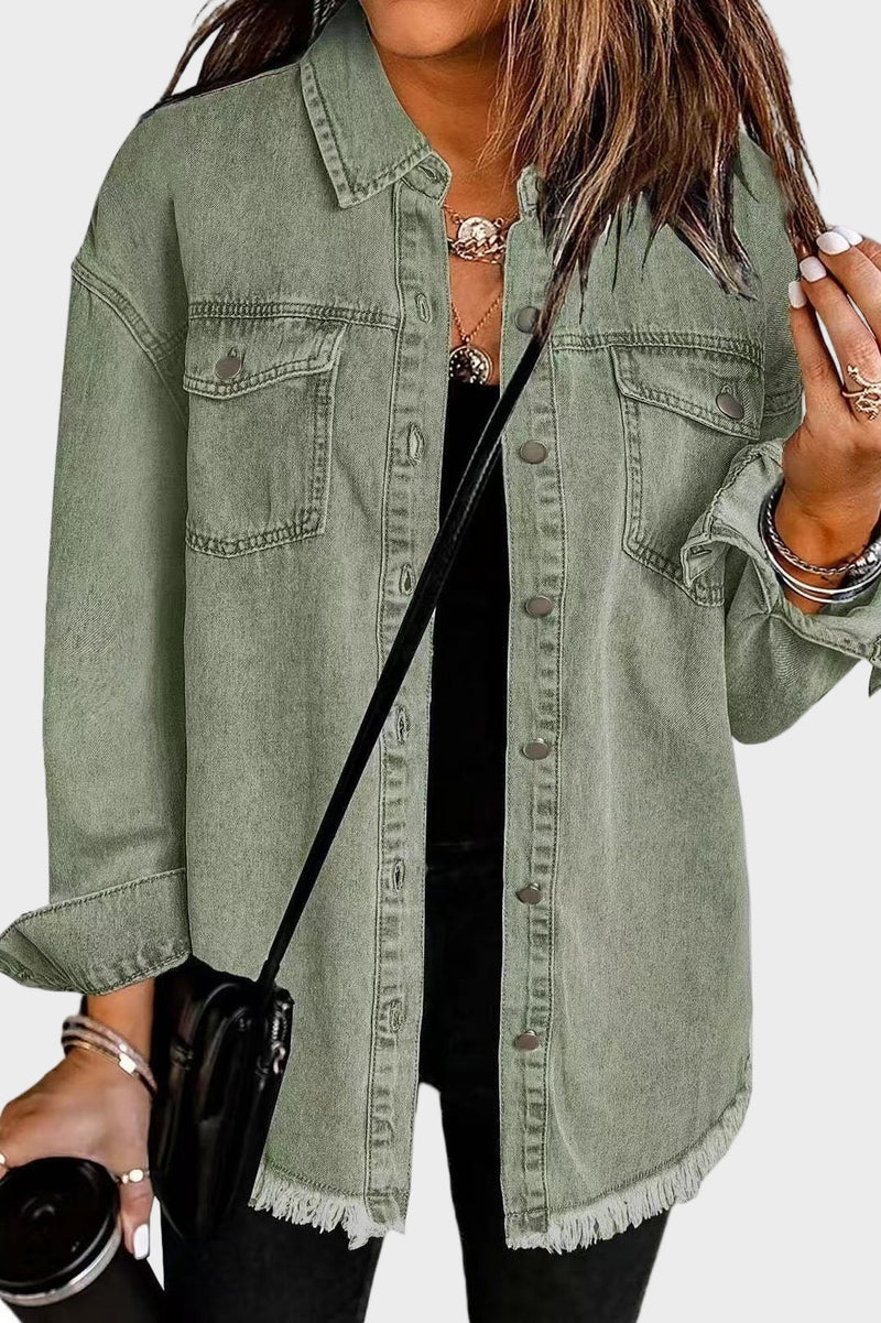 Ida – Green denim jacket – S