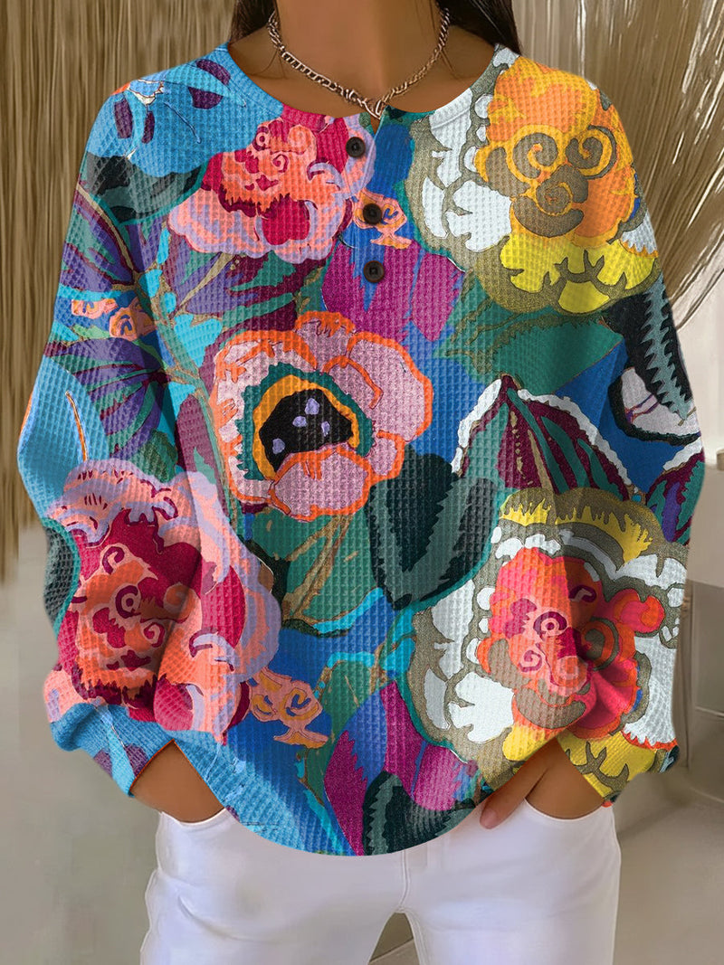 Ida - Jumper with large colorful flowers – Flowers / S