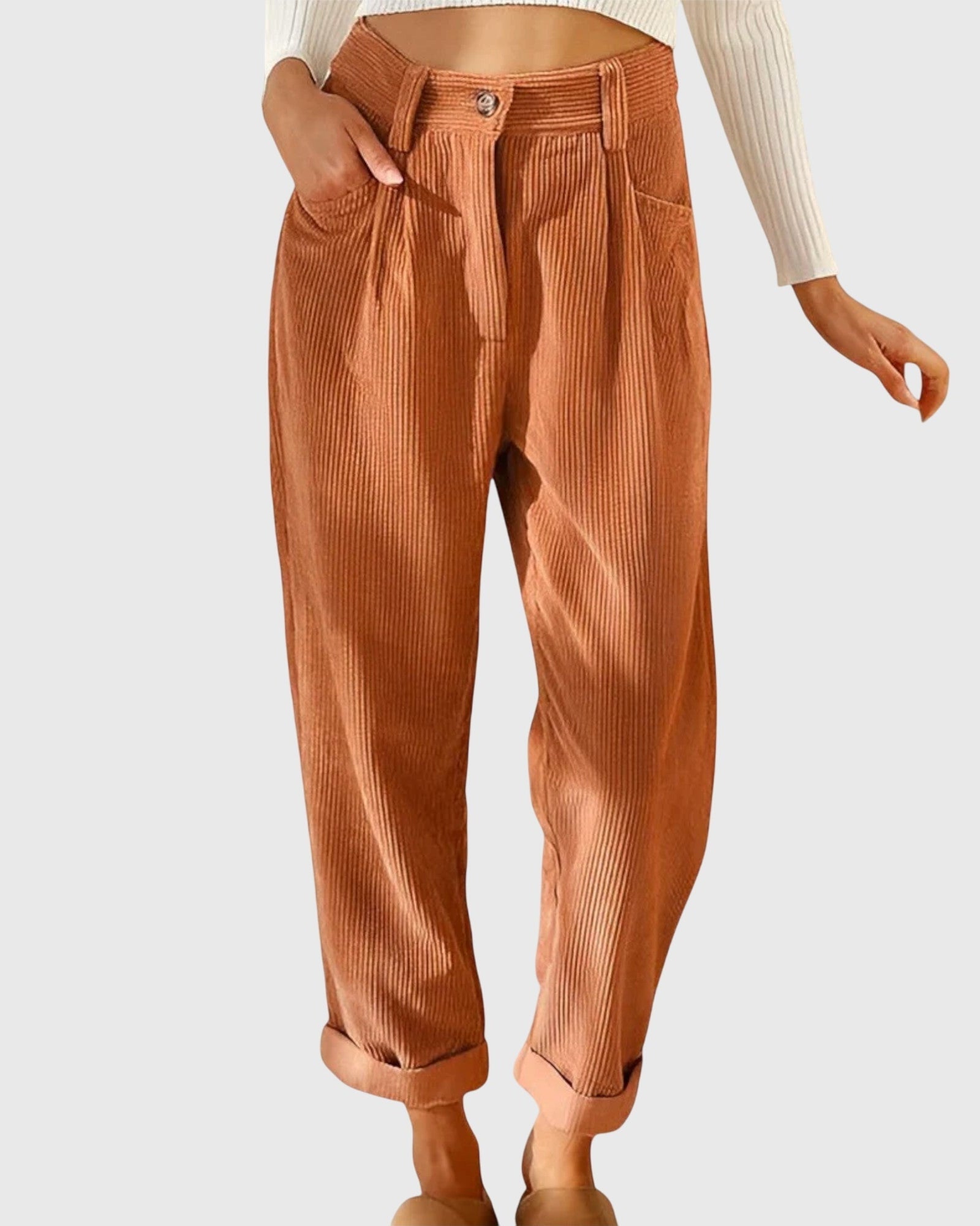 Jana – Corduroy pants – Apricot / XS