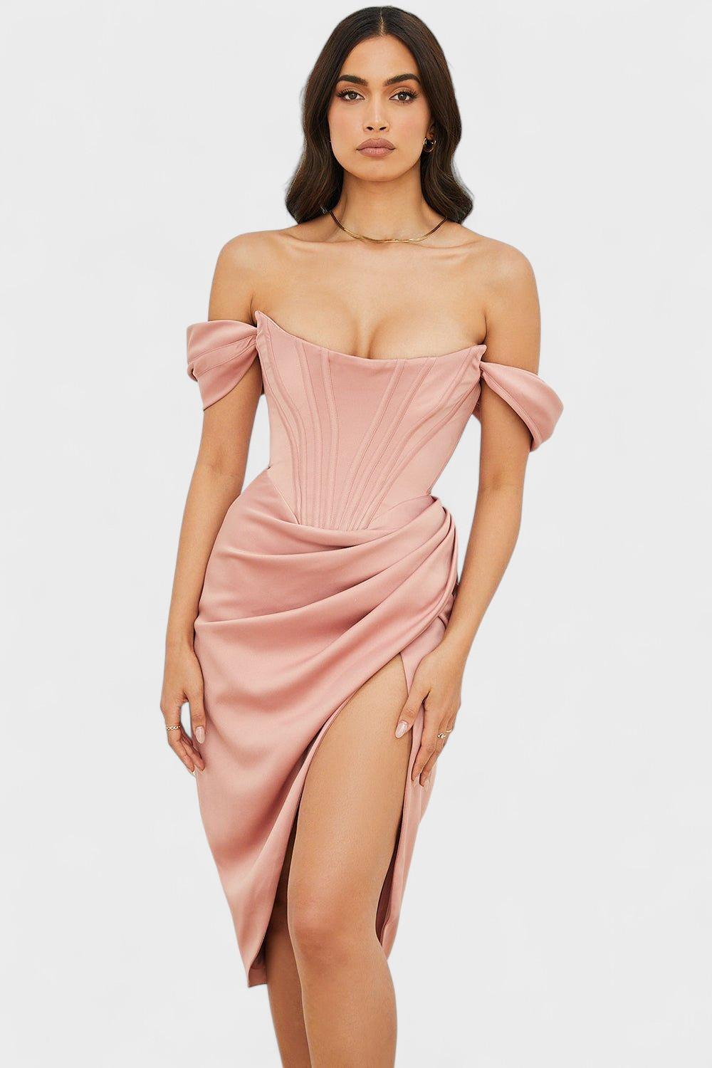 Johanna – Midi dress – Pink / XS