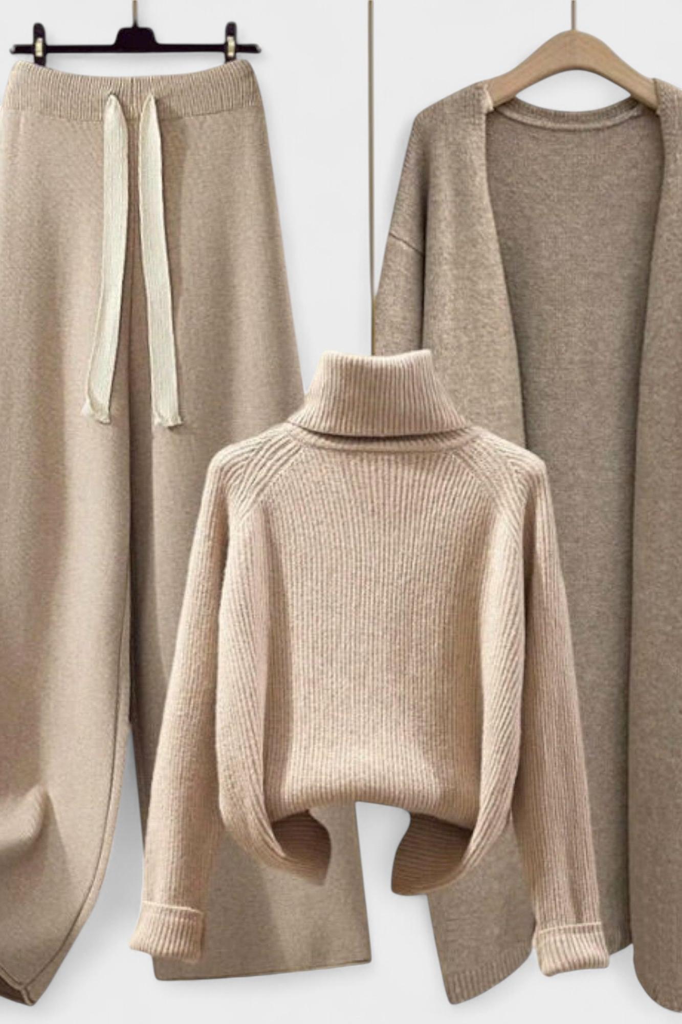 Johanne – Knitted set – Brown shade / S
