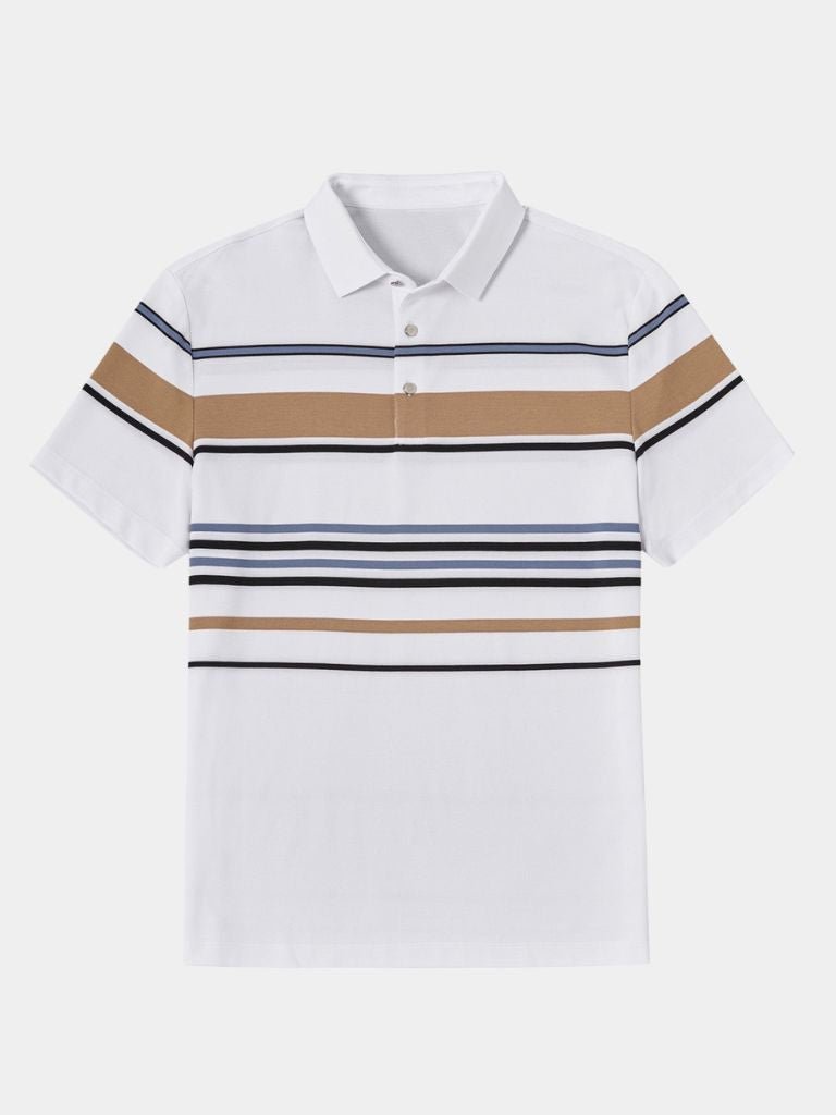 Kasper – Sunset Striped Polo – Black / S