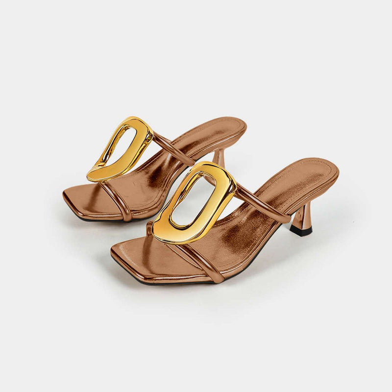 Katrine – Metallic High Heels – Gold / 36