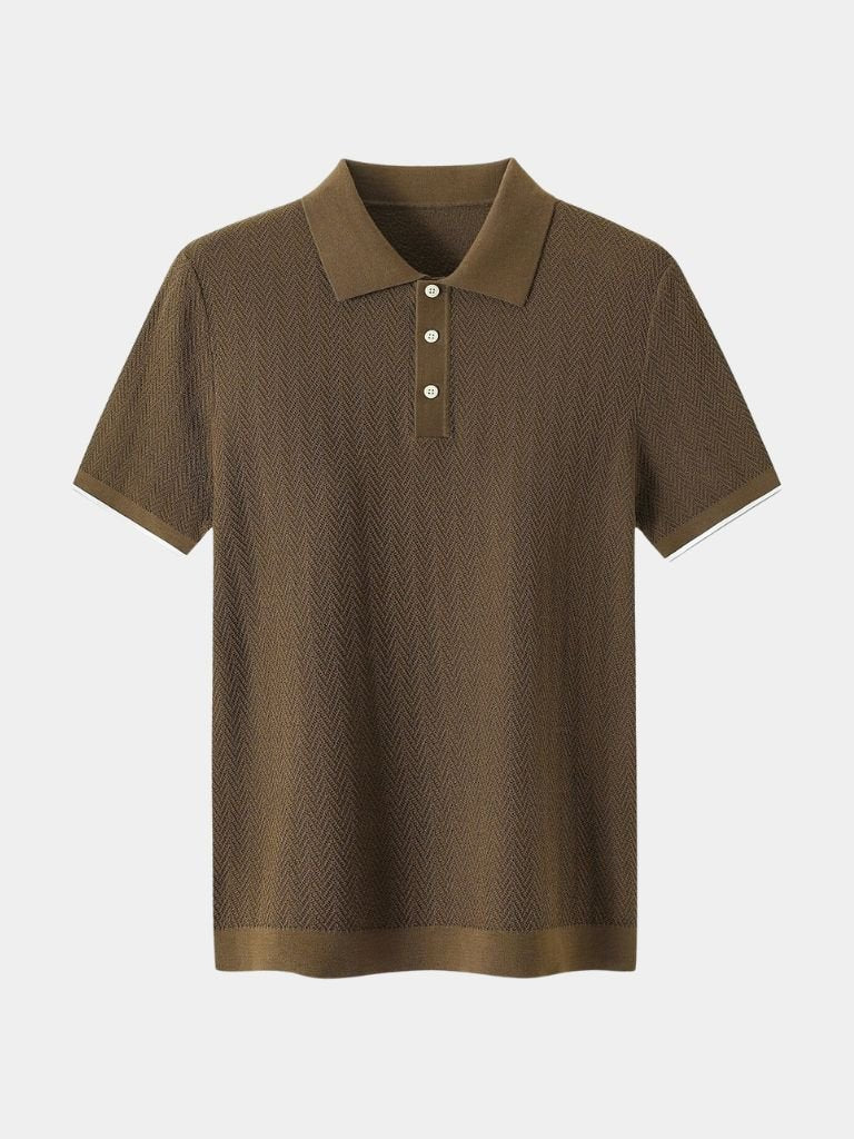 Keld – Tricot Brownstone Polo – Brown / S