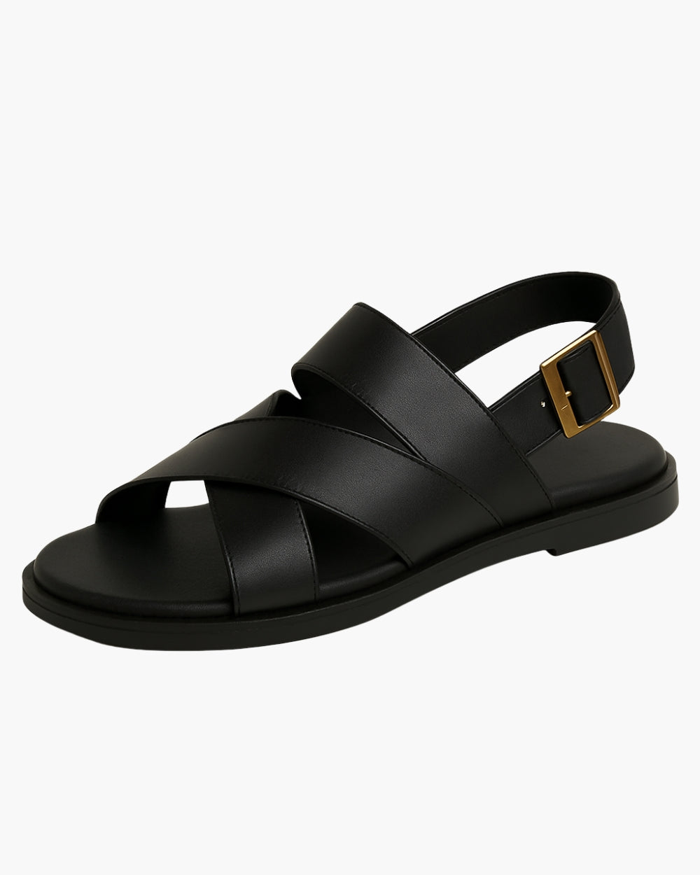 Lanaro – Elegant Crossed Sandals – Black / 38