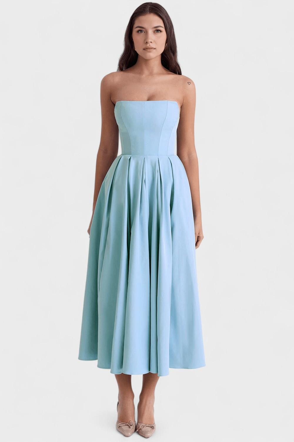 Lea – Midi dress – Light Blue / XS