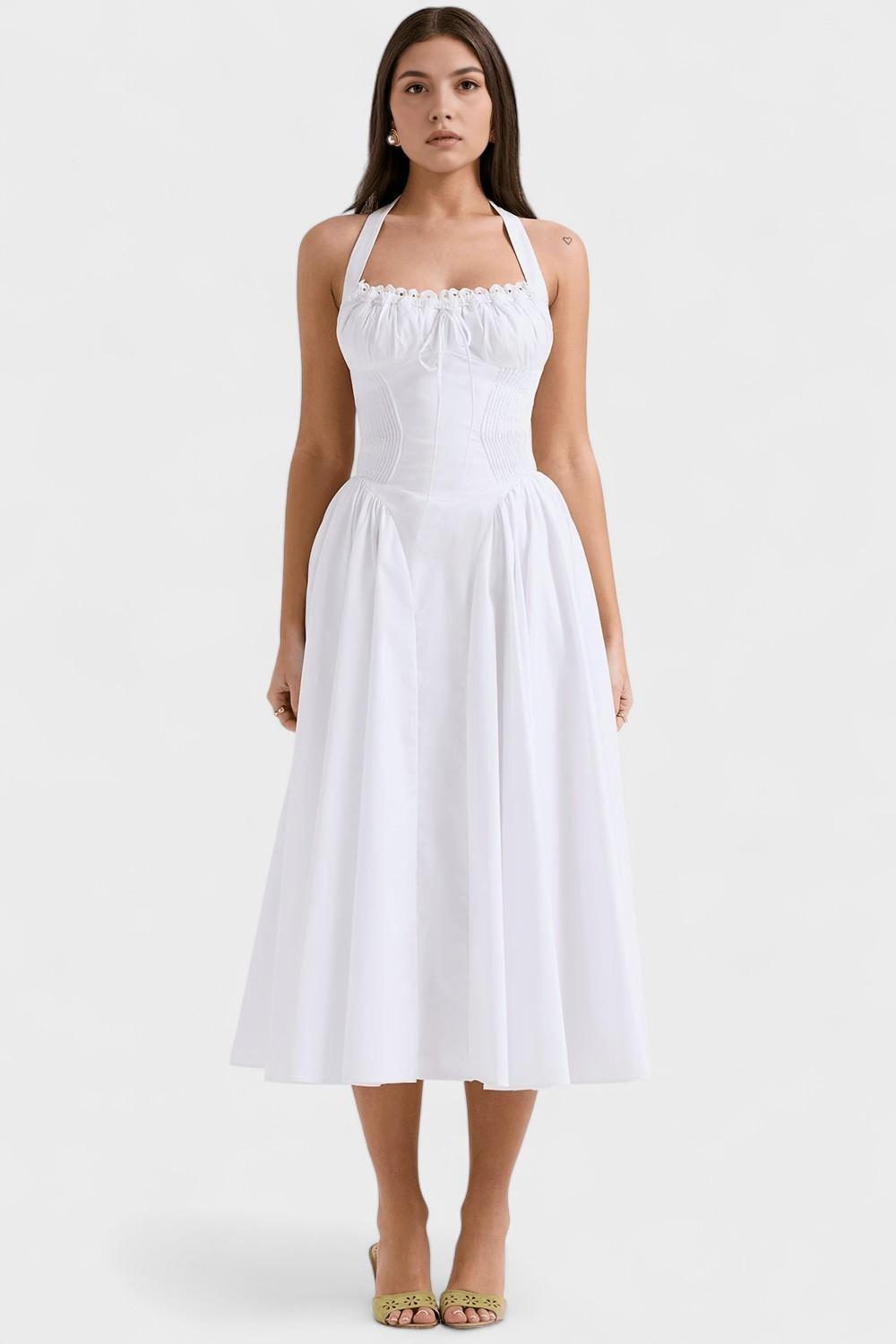 Lena – Midi dress – White / XS
