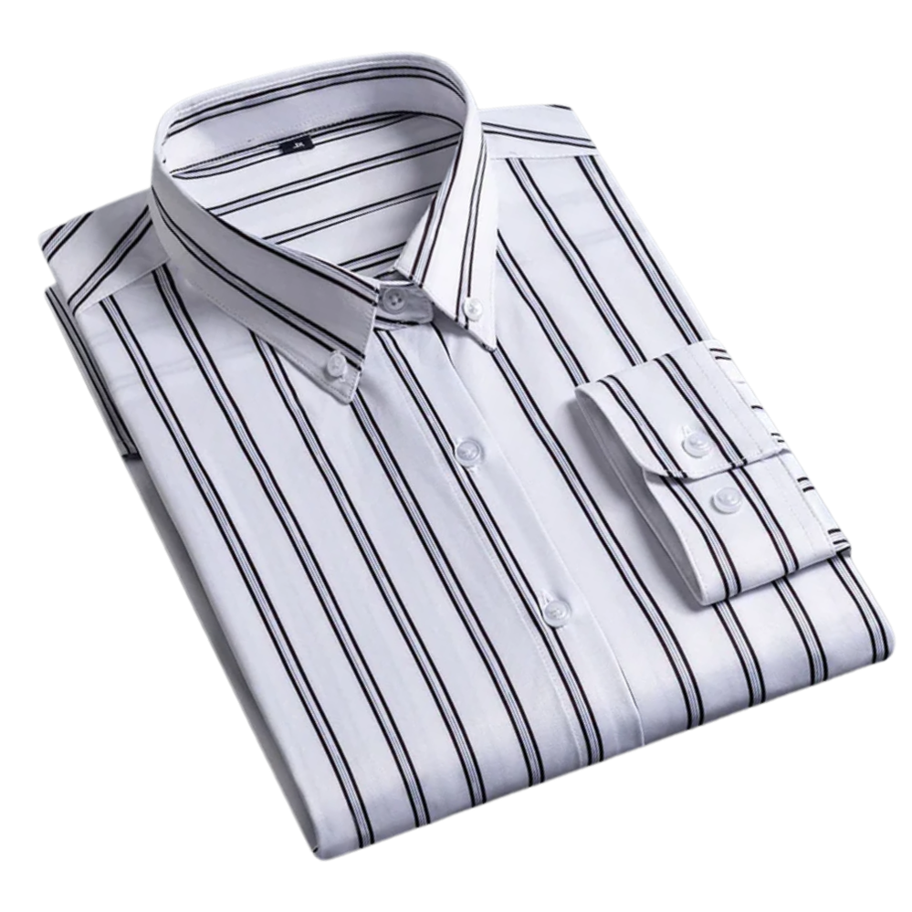 Levi – Elegant Striped Shirt – Dark Blue / M