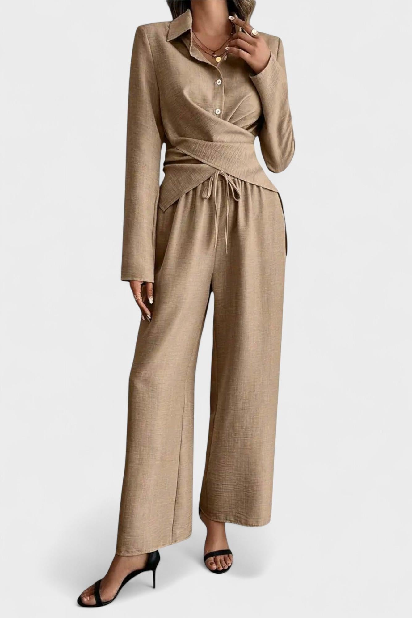 Liv – Long sleeve set – Khaki / S