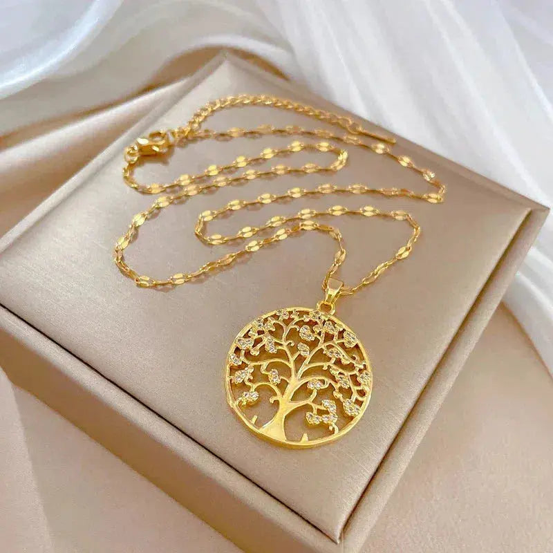 The Roots of Life Necklace in Gold