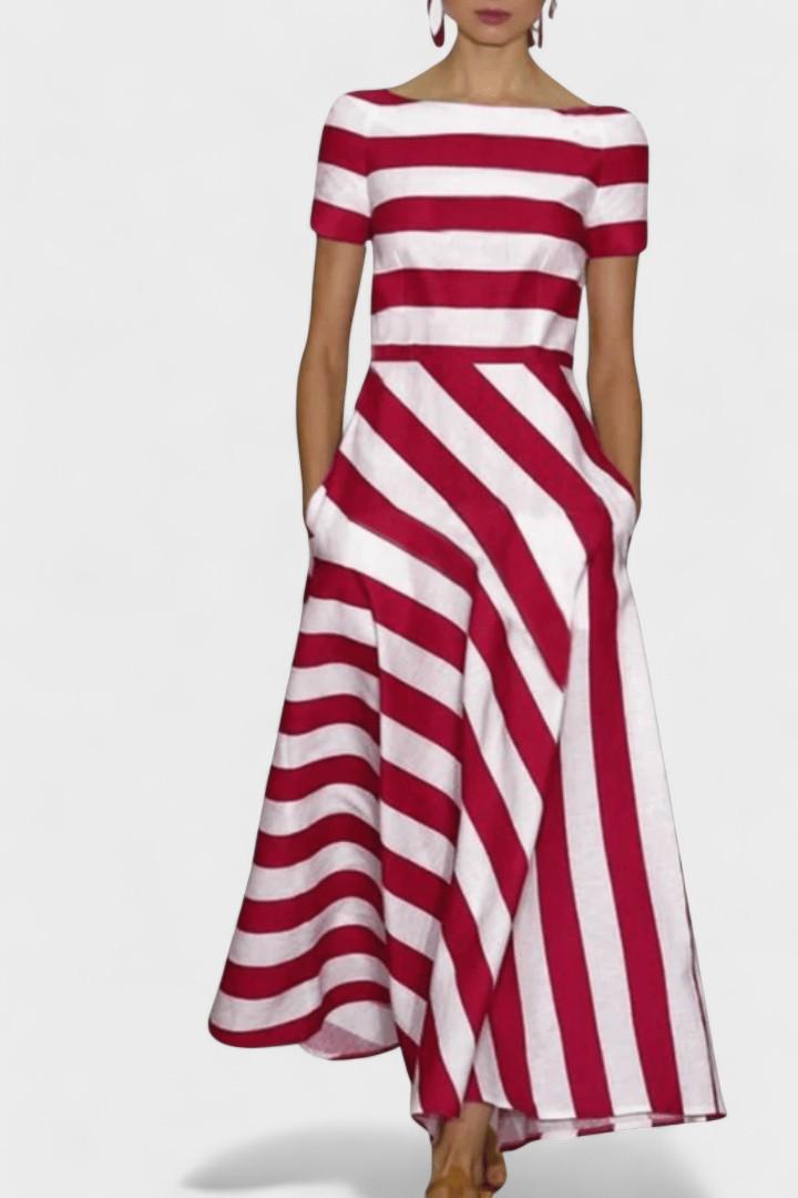 Louise – Handmade striped – Red / S