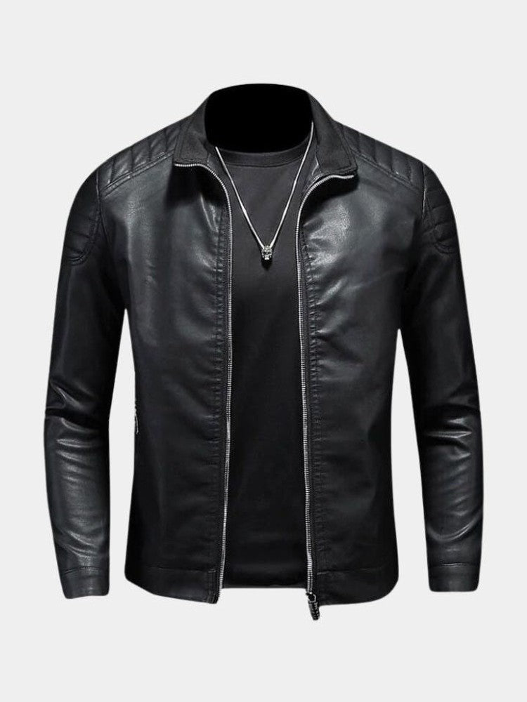 Luca – Cross leather jacket – Blue / S