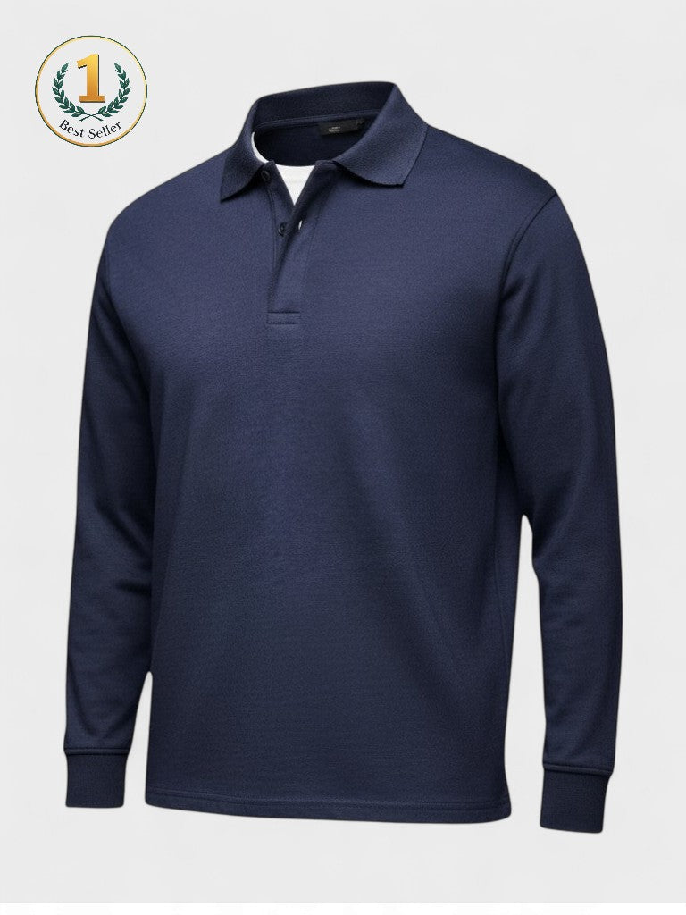 MOHR – Luxury long sleeve polo – Blue / S