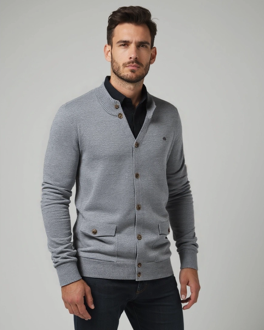 Mads – Knitted cotton Jumper – Black / S