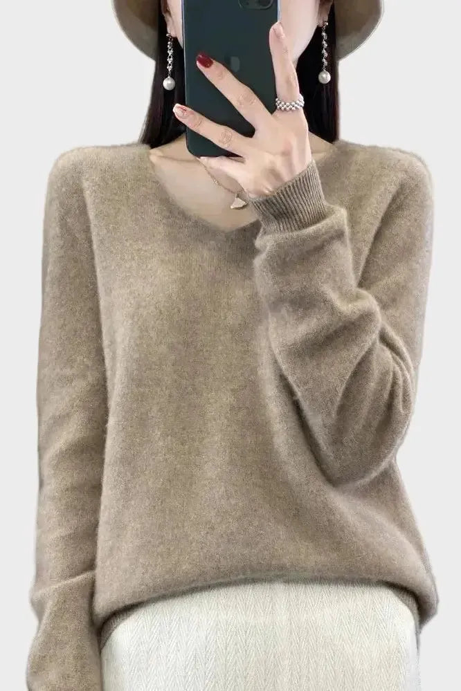 Maja – Cashmere Jumper – Camel colored / M